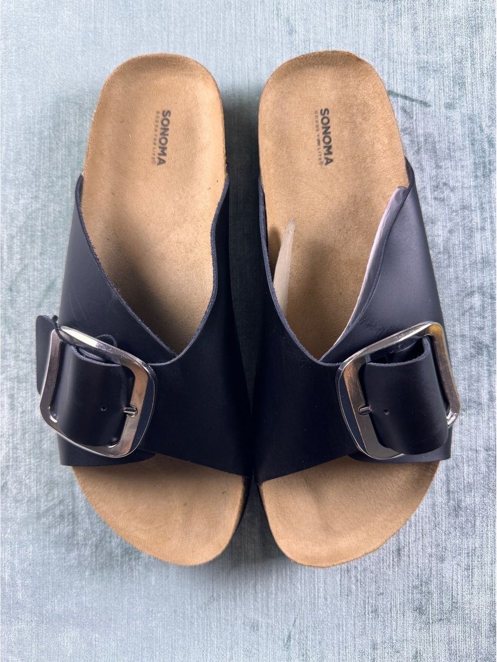 Sonoma Eclectic leather buckle slide sandals 9.5
